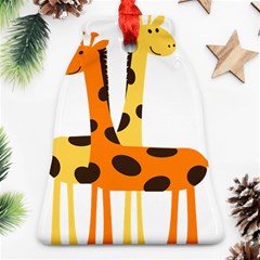 Giraffe Africa Safari Wildlife Bell Ornament (two Sides) by Sudhe