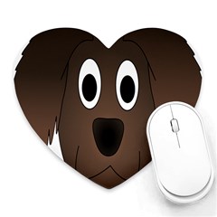 Dog Pup Animal Canine Brown Pet Heart Mousepads by Sudhe