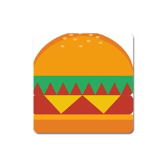 Burger Bread Food Cheese Vegetable Square Magnet by Sudhe