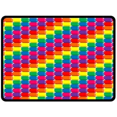 Rainbow 3d Cubes Red Orange Double Sided Fleece Blanket (large)  by Sudhe