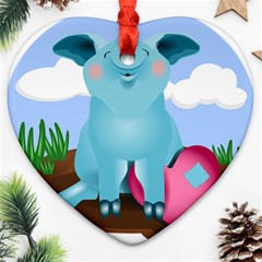 Pig Animal Love Ornament (heart) by Sudhe