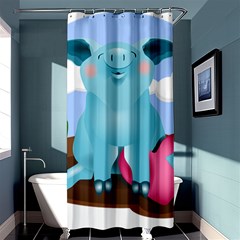 Pig Animal Love Shower Curtain 36  X 72  (stall)  by Sudhe