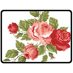 Flower Rose Pink Red Romantic Double Sided Fleece Blanket (large)  by Sudhe