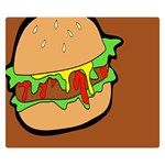 Burger Double Double Sided Flano Blanket (Small)  50 x40  Blanket Back