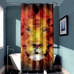 Fractal Lion Shower Curtain 36  X 72  (stall)  by Sudhe