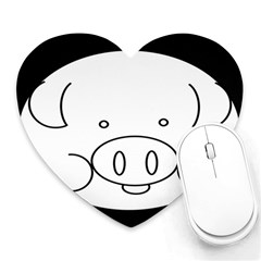 Pig Logo Heart Mousepads by Sudhe