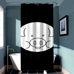 Pig Logo Shower Curtain 36  X 72  (stall)  by Sudhe