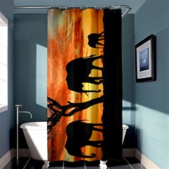 Family Of African Elephants Shower Curtain 36  X 72  (stall)  by Sudhe