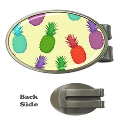 Colorful Pineapples Wallpaper Background Money Clips (oval)  by Sudhe