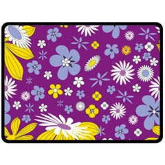 Floral Flowers Double Sided Fleece Blanket (large)  by Sudhe