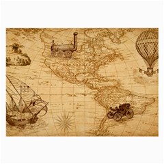 Map Discovery America Ship Train Large Glasses Cloth by Sudhe