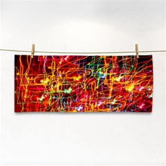 Random Colored Light Swirls Hand Towel by Sudhe