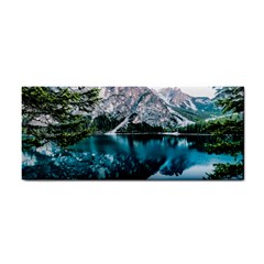 Daylight Forest Glossy Lake Hand Towel by Sudhe