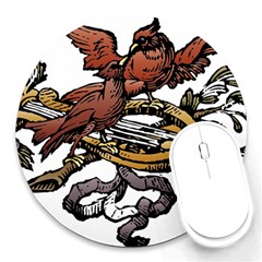 Transparent Background Bird Round Mousepads by Sudhe