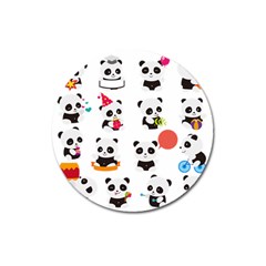 Giant Panda Bear Cuteness Magnet 3  (round) by Sudhe