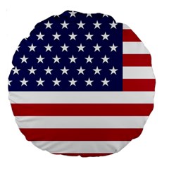 American Flag Large 18  Premium Round Cushions by Valentinaart