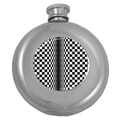 Art Optical Black White Contrast Round Hip Flask (5 Oz) by Pakrebo