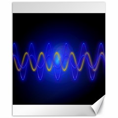 Light Shining Blue Frequency Sine Canvas 16  X 20  by Pakrebo