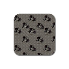 Awesome Steampunk Horse With Wings, Wonderful Pattern Rubber Square Coaster (4 Pack)  by FantasyWorld7