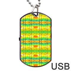 Birds Beach Sun Abstract Pattern Dog Tag Usb Flash (one Side) by Pakrebo