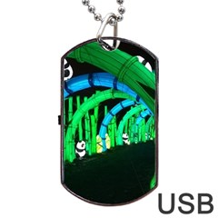 Dragon Lights Panda Dog Tag Usb Flash (two Sides) by Riverwoman