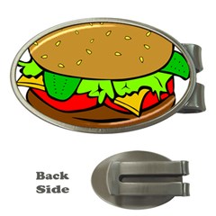 Hamburger Cheeseburger Fast Food Money Clips (oval)  by Sudhe