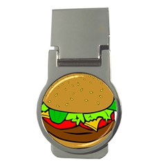 Hamburger Cheeseburger Fast Food Money Clips (round)  by Sudhe