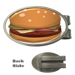 Hamburger Cheeseburger Burger Lunch Money Clips (oval)  by Sudhe