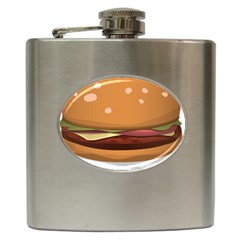 Hamburger Cheeseburger Burger Lunch Hip Flask (6 Oz) by Sudhe