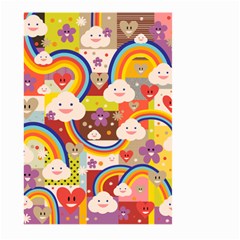 Rainbow Vintage Retro Style Kids Rainbow Vintage Retro Style Kid Funny Pattern With 80s Clouds Large Garden Flag (two Sides) by genx