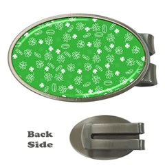 St Patricks Day Pattern Money Clips (oval)  by Valentinaart