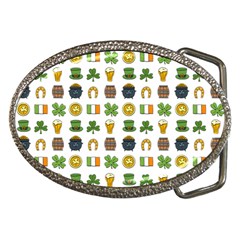 St Patricks Day Pattern Belt Buckles by Valentinaart