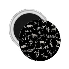 Petroglyph Nordic Beige And Black Background Petroglyph Nordic Beige And Black Background 2 25  Magnets by snek