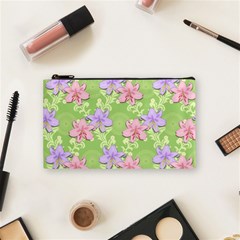 Lily Flowers Green Plant Natural Cosmetic Bag (small) by Pakrebo