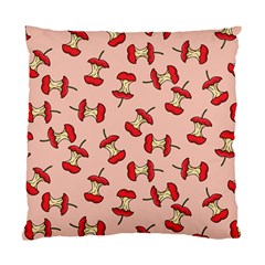 Red Apple Core Funny Retro Pattern Half Eaten On Pastel Orange Background Standard Cushion Case (two Sides) by genx