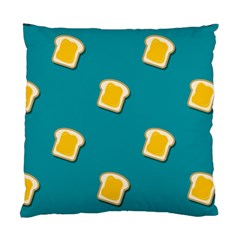 Toast With Cheese Funny Retro Pattern Turquoise Green Background Standard Cushion Case (two Sides) by genx