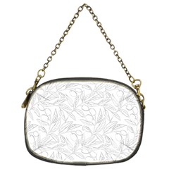 Organic Olive Leaves Pattern Hand Drawn Black And White Chain Purse (two Sides) by genx