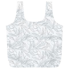 Organic Olive Leaves Pattern Hand Drawn Black And White Full Print Recycle Bag (xl) by genx