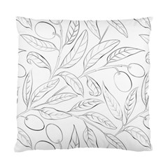 Organic Olive Leaves Pattern Hand Drawn Black And White Standard Cushion Case (two Sides) by genx