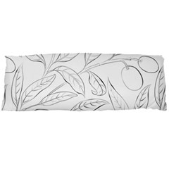 Organic Olive Leaves Pattern Hand Drawn Black And White Body Pillow Case Dakimakura (two Sides) by genx