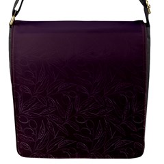 Organic Olive Leaves Pattern Hand Drawn Purple Red Wine Flap Closure Messenger Bag (s) by genx