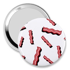 Funny Bacon Slices Pattern Infidel Red Meat 3  Handbag Mirror by genx