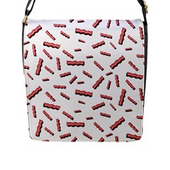 Funny Bacon Slices Pattern Infidel Red Meat Flap Closure Messenger Bag (l) by genx