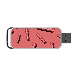 Funny Bacon Slices Pattern infidel vintage red meat background  Portable USB Flash (Two Sides) Front