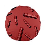 Funny Bacon Slices Pattern infidel vintage red meat background  Standard 15  Premium Round Cushions Front