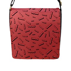 Funny Bacon Slices Pattern Infidel Vintage Red Meat Background  Flap Closure Messenger Bag (l) by genx