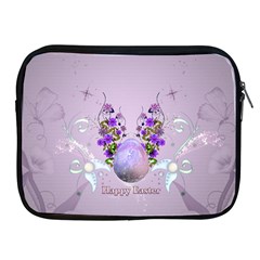 Happy Easter, Easter Egg With Flowers In Soft Violet Colors Apple Ipad 2/3/4 Zipper Cases by FantasyWorld7