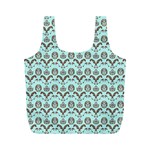 Easter Damask Pattern Robins Egg Blue and Brown Full Print Recycle Bag (M) Front