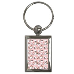 Vintage Lamb Pattern Pink Key Chains (rectangle)  by snowwhitegirl