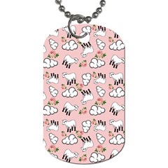 Vintage Lamb Pattern Pink Dog Tag (one Side) by snowwhitegirl